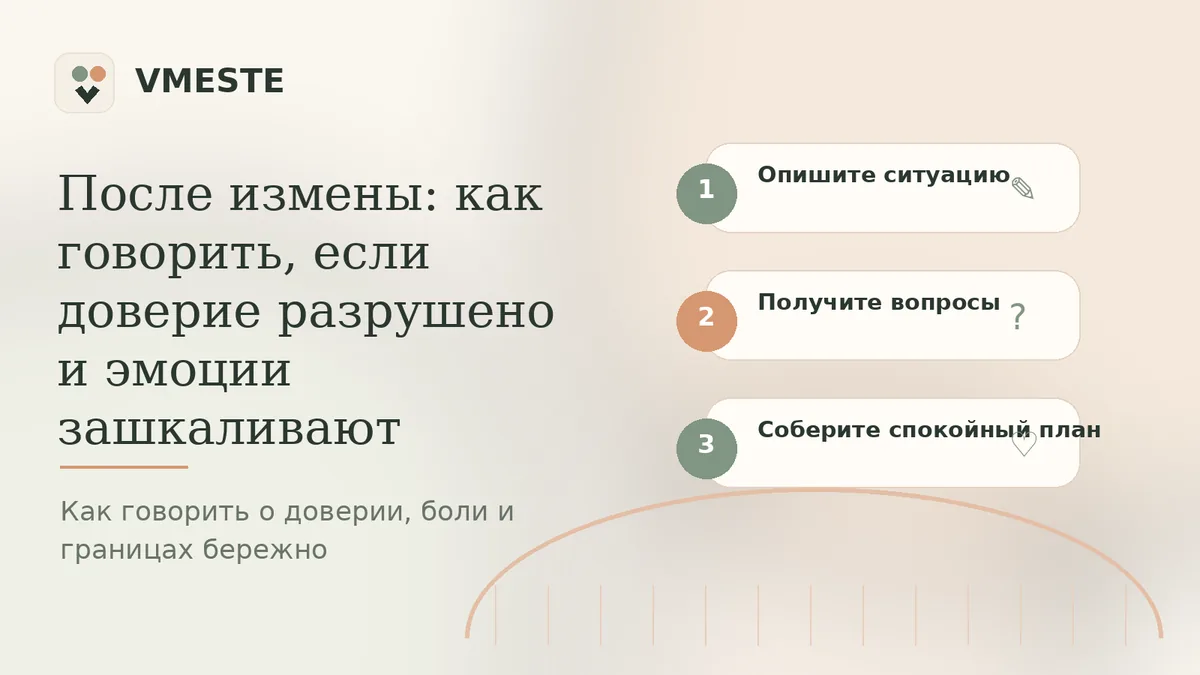 После измены — как говорить, если доверие разрушено и эмоции зашкаливают